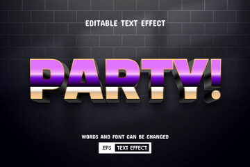 Party text - editable 3d text effect