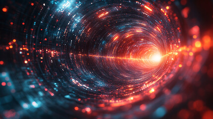 Futuristic abstract HUD interface with glowing holographic elements and data streams Symbolizing advanced technology artificial intelligence and digital innovation in a sci-fi virtual environment

