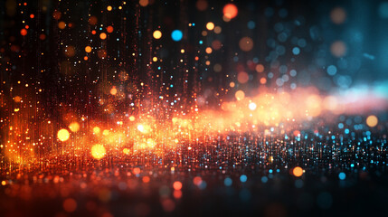 Futuristic abstract HUD interface with glowing holographic elements and data streams Symbolizing advanced technology artificial intelligence and digital innovation in a sci-fi virtual environment

