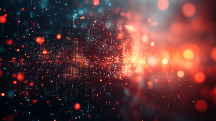 Futuristic abstract HUD interface with glowing holographic elements and data streams Symbolizing advanced technology artificial intelligence and digital innovation in a sci-fi virtual environment

