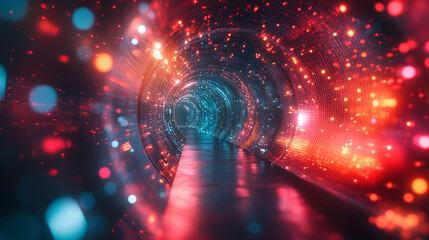 Futuristic abstract HUD interface with glowing holographic elements and data streams Symbolizing advanced technology artificial intelligence and digital innovation in a sci-fi virtual environment

