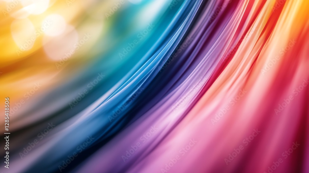 Leinwandbilder colorful abstract wave patterns with soft light and vibrant rainbow hues in motion : generative ai