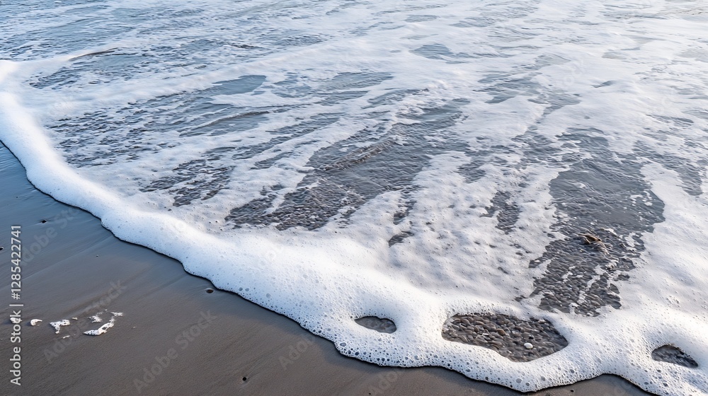 Aufkleber gentle ocean waves rolling onto the sandy shore creating a peaceful beach scene for relaxation : gen