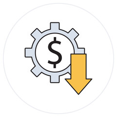 Lower Cost Icon, Cost Optimization Strategies, Budget-Friendly Solutions, vector