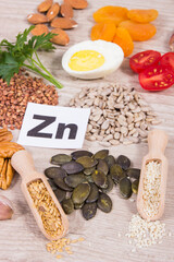 Ingredients containing natural zinc, fiber and other vitamins or minerals. Best food for healthy nutrition