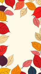 Fototapeta premium Vibrant Autumn Leaves Create a Colorful Background of Red, Orange, Yellow, and Green Patterns on a Dark Surface During Fall Season