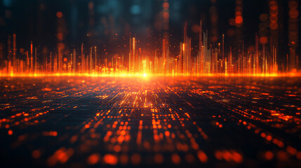 A dynamic display of financial data flows across a high-tech digital interface with glowing numbers graphs and charts representing market trends investment analysis and economic forecasting