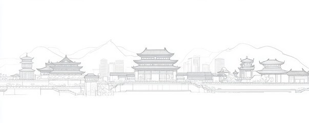 Fototapeta premium city skyline in black and white