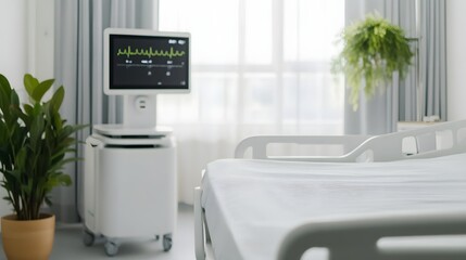 Virtual Assistant Providing Personalized Health Tips to Hospital Patient on Display Screen