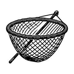 Obraz premium Simple Vector Icon of a fishing nets – Logo Design Illustration