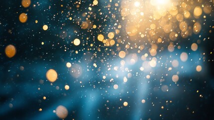 Obraz premium Golden bokeh lights creating a dreamy and festive atmosphere