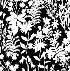 Fototapeta premium Vintage seamless floral pattern. Liberty style background of small golden orange flowers. Small flowers scattered over a white background. Stock vector for printing on surfaces. Realistic flowers.