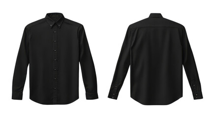 Black dress shirt isolated on white background