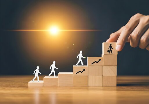 An inspirational coaching concept image showcasing a mentor giving personal growth and development advice, skill improvement, and achieving life goals with a focus on career advancement, 