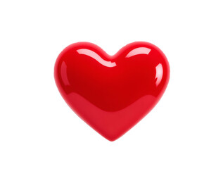 Obraz premium A large, glossy, red heart shape, centered in the image, a red heart on transparent background
