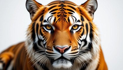 Fototapeta premium Majestic Tiger Closeup Wild Cat Orange Fur Stripes Powerful Endangered Nature Wildl