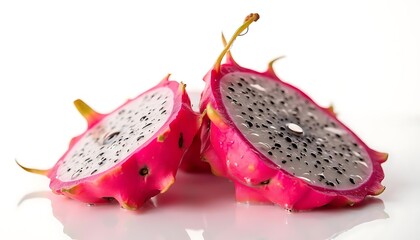 Dragon Fruit Slices Close Up Fresh Produce Vibrant Colors Food Photography