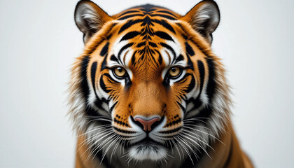 Obraz premium Majestic Tiger Closeup Wild Cat Portrait Orange Fur Black Stripes Wildlife Photography
