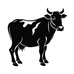 Fototapeta premium Silhouette of a Black Cow Standing Sideways