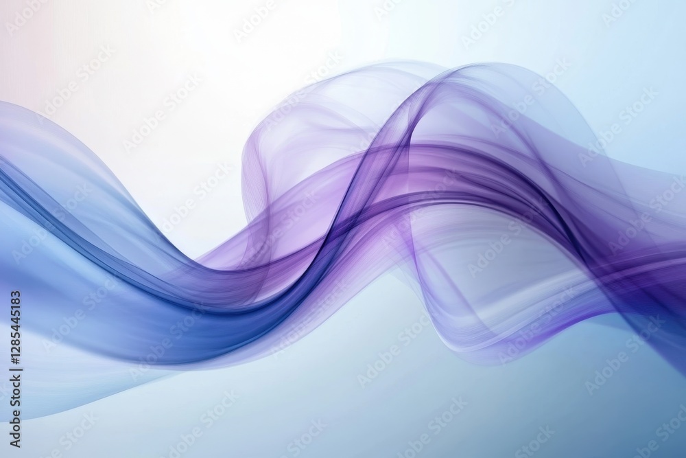 Poster Elegant flowing waves of blue and purple liquid create a mesmerizing abstract design suitable for various uses, Abstract blue purple liquid flowing elegant waves motion design