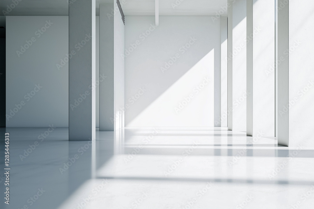 Poster bright and minimal co working space with clean perspective and natural light