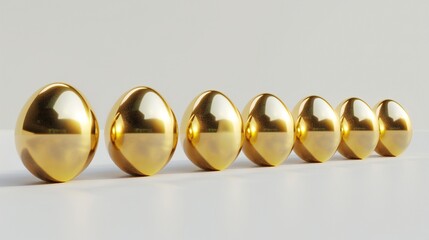 Golden Easter Eggs in a Row