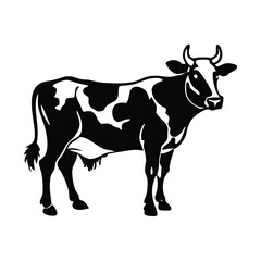 Fototapeta premium Silhouette of a Black Cow Standing Sideways