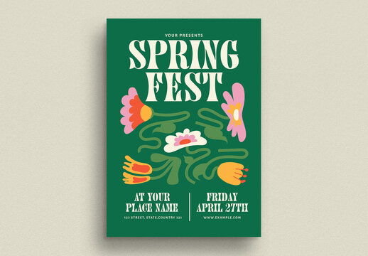 Green Organic Spring Festival Event Flyer