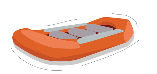 rubber boat flat vector illustration.