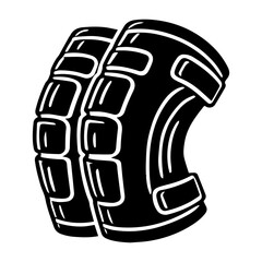 Simple Vector Icon of a knee pads &ndash; Logo Design Illustration