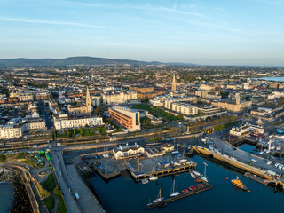 Aerial view of the coastal suburb of Dún Laoghaire, Dublin, Ireland