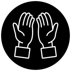 Dua Hands (Supplication) Black Circle Icon