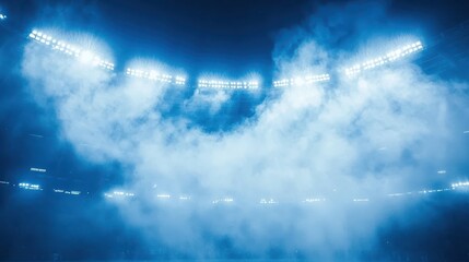 Dramatic Lighting and Fog in Sports Arena During Event Night