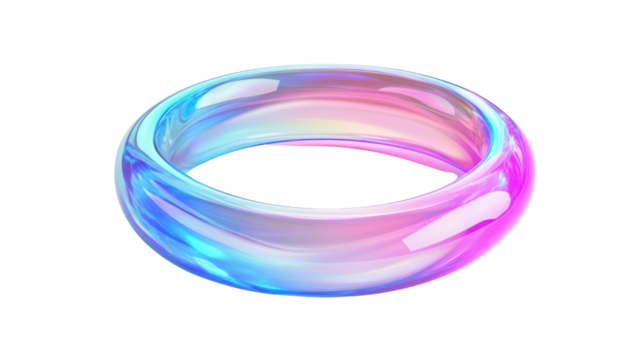 Colorful Smooth circle ring isolated on white background