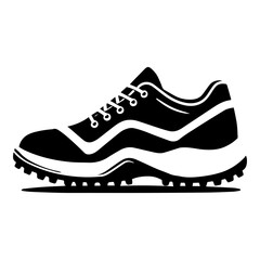 Simple Vector Icon of a Golf Shoes – Logo Design Illustration