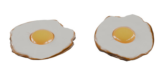 fried egg on white background