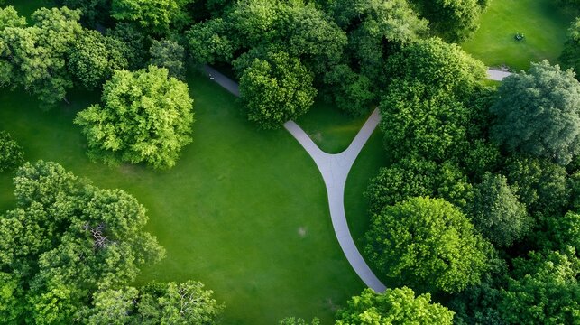 Aerial View of Lush Green Park with Walking Paths - Free Stock Photo ...