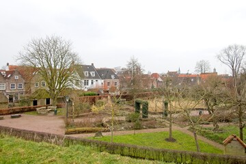 Fototapeta premium Heusden Netherlands - 15 February 2025 - Wildlife garden in the fortified city of Heusden