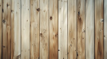Obraz premium Vertical light brown wood planks background texture.