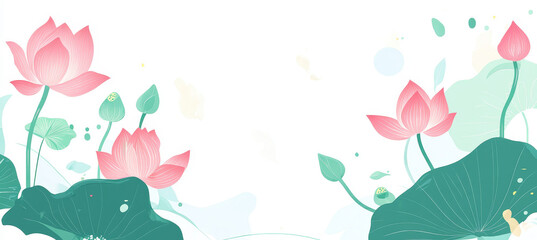 Fototapeta premium pink tulips on a green background