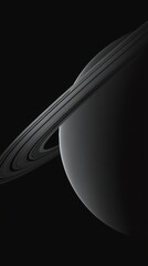Close-up view of planet Saturn and its rings.