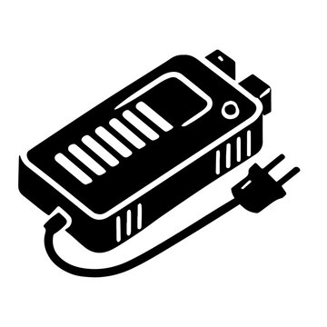 black battery charger with plug clip art preview