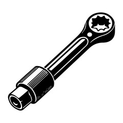 Simple Vector Icon of a Torque Wrench &ndash; Logo Design Illustration