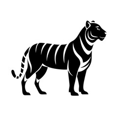 Fototapeta premium Warrior tiger icon with an armored look, symbolizing strength and battle spirit.