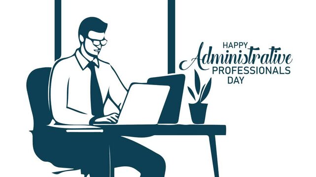 Administrative Professionals Day, Secretaries Day or Admin Day. Holiday concept. Template for background, banner, card, poster, t-shirt with text inscription	
