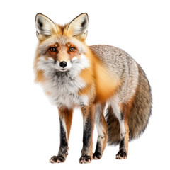 Obraz premium Majestic Red Fox Standing on White or Transparent Background