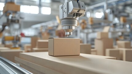 A photo showcasing the testing of a biodegradable paper based product packaging for its strength and flexibility in an industrial manufacturing or research and development setting