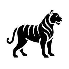 Obraz premium Bold tiger logo with clean, sharp lines, ideal for branding, business, and merchandise.