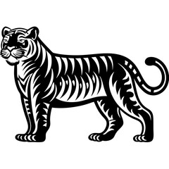 Fototapeta premium Elegant tiger logo with fine detailing, suitable for premium brands and fashion labels. 