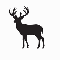 Obraz premium Deer Standing Confident in Silhouette Artwork